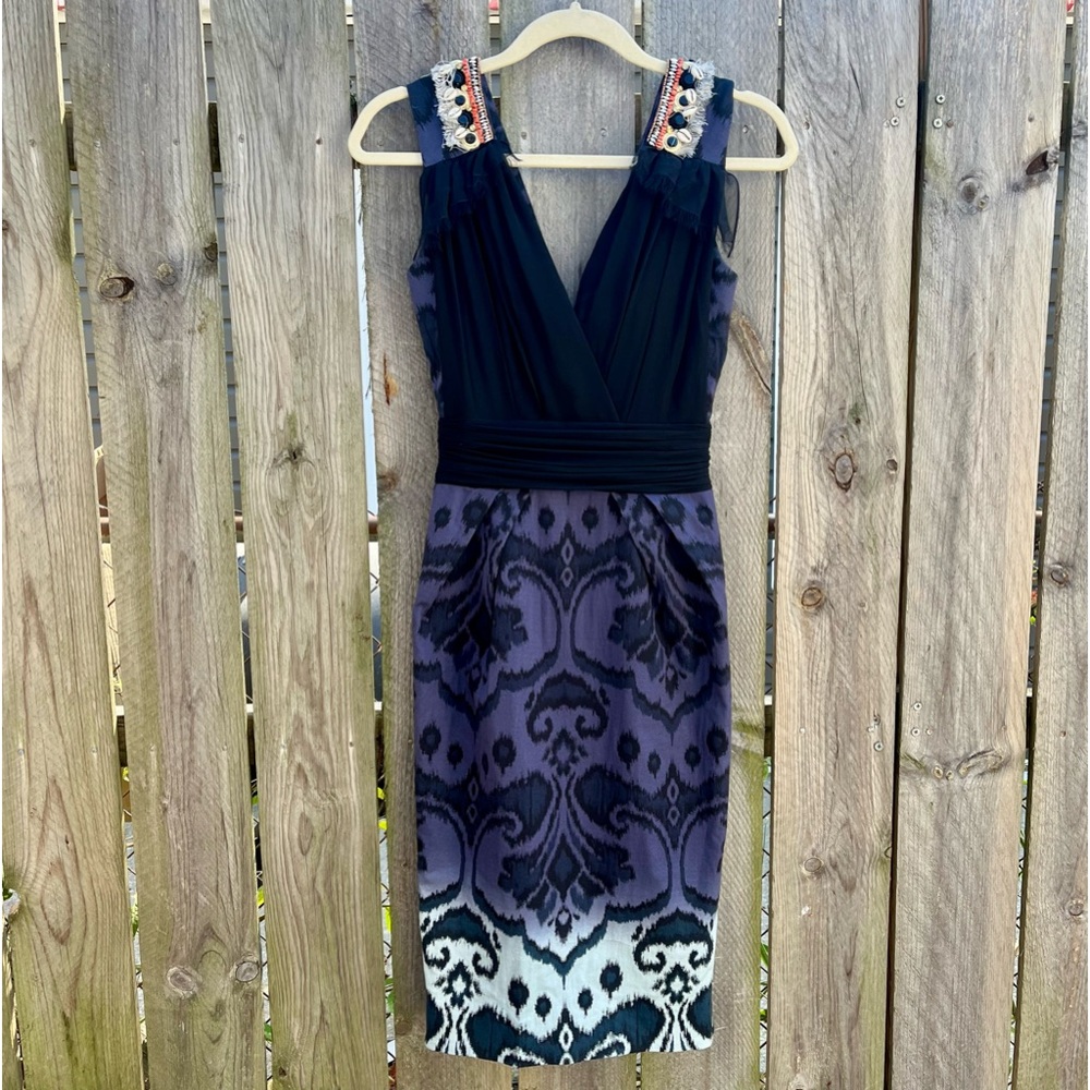 *Matthew Williamson | Organza Print Sleeveless dress w/ Embellished straps Size6